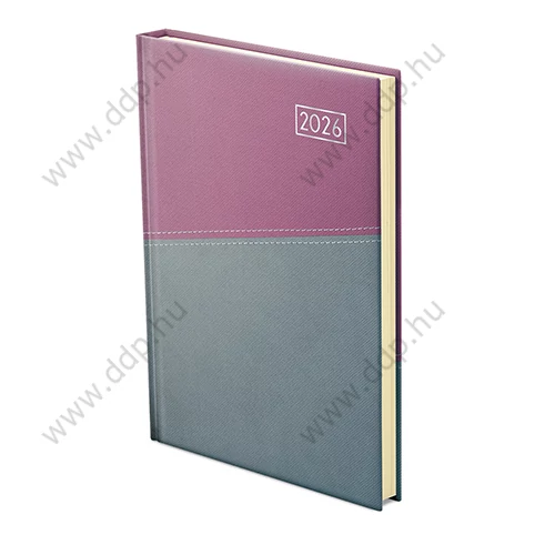 TOPTIMER Határidőnapló B/5 heti DUPLEX D011 szürke-lila 170x240mm Előjegyzési naptár Agenda