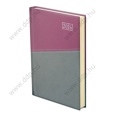 TOPTIMER Határidőnapló A/5 napi DUPLEX D021 szürke-lila 150x210mm Előjegyzési naptár Agenda