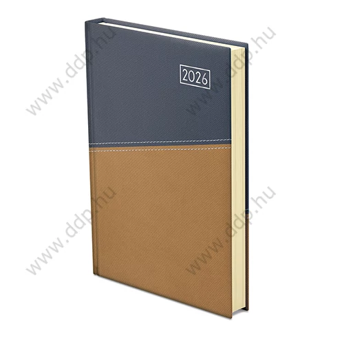 TOPTIMER Határidőnapló A/5 napi DUPLEX D021 kék-mustár 150x210mm Előjegyzési naptár Agenda