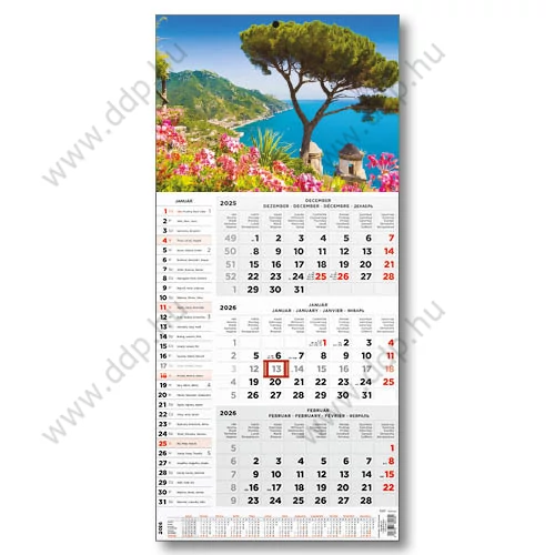 TOPTIMER Speditőrnaptár T077 1 tömbös képes Tengerparti táj 290x628mm