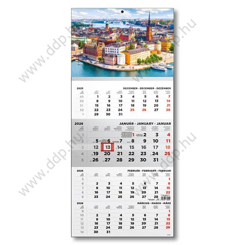 TOPTIMER Speditőrnaptár T079 1 tömbös képes Város 315x693mm