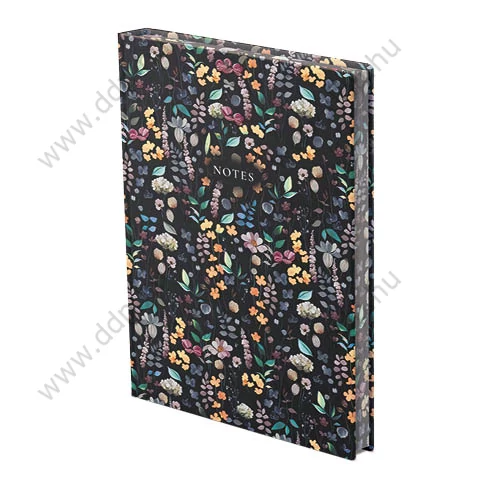 TOPTIMER Jegyzetfüzet A/5 ''404 NOTES FOUND - BLACK'' N167 FLOWERS FEKETE