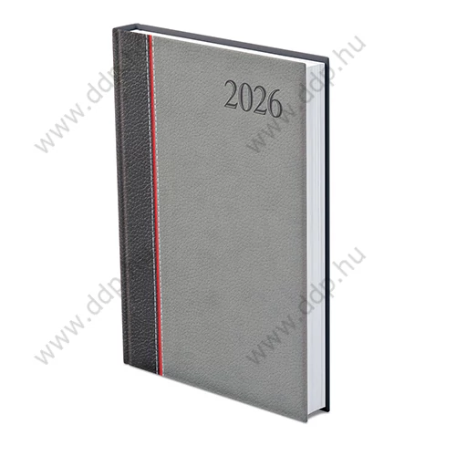 TOPTIMER Határidőnapló A/5 napi GROOVY G021 antracit-piros-szürke 150x210mm Előjegyzési naptár Agenda