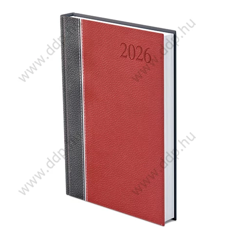 TOPTIMER Határidőnapló A/5 napi GROOVY G021 antracit-ezüst-bordó 150x210mm Előjegyzési naptár Agenda
