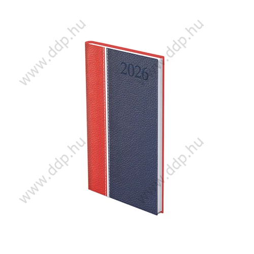 TOPTIMER Határidőnapló zseb álló GROOVY G035 bordó-fehér-kék 95x170mm zsebnaptár