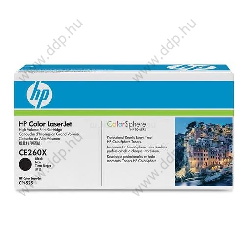 HP lézertoner CE260X fekete 17000 oldal