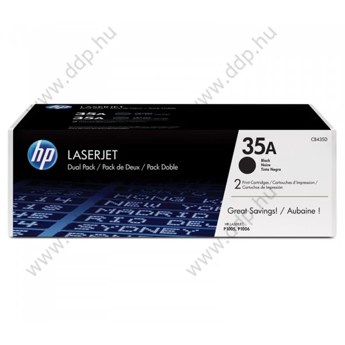 HP lézertoner CB435AD fekete 2x1500 oldal