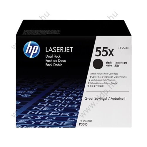HP lézertoner CE255XD fekete 2x12500 oldal