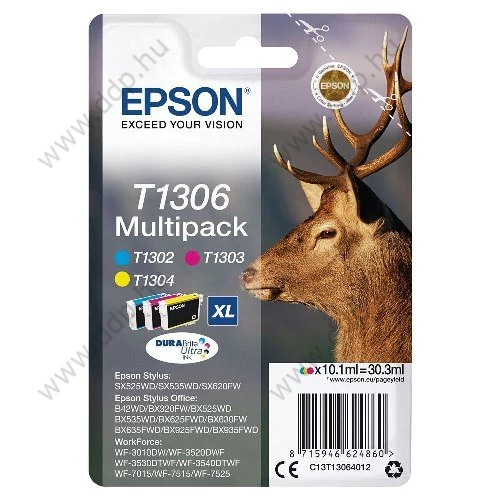 Epson tintapatron T130640 szett (kék/bíbor/sárga)
