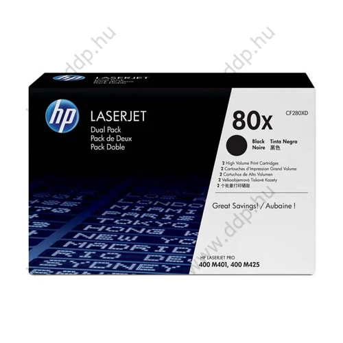 HP lézertoner CF280XD No.80X fekete 2x6900 oldal