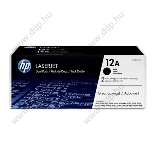 HP lézertoner Q2612AD No.12AD fekete 2x2000 oldal