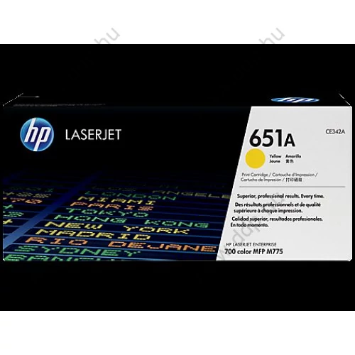 HP lézertoner CE342A No.651 sárga 16000 oldal