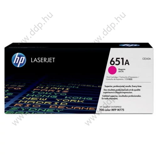 HP lézertoner CE343A No.651 bíbor 16000 oldal