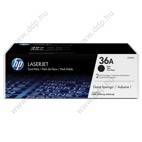 HP lézertoner CB436AD fekete 2x2000 oldal