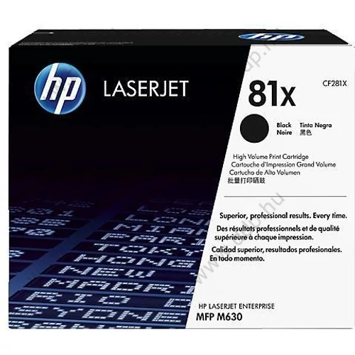 HP lézertoner CF281X No.81X fekete 25000 oldal