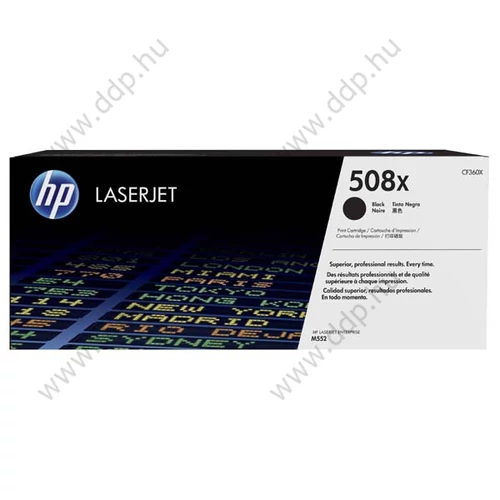 HP lézertoner CF360X No.508X fekete 12500 oldal
