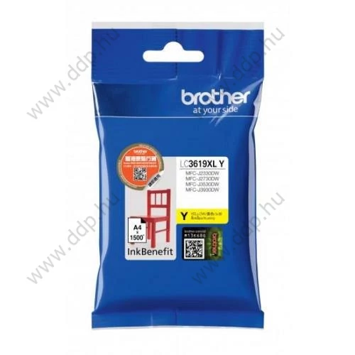 Brother tintapatron LC3619XL sárga 1500 oldal
