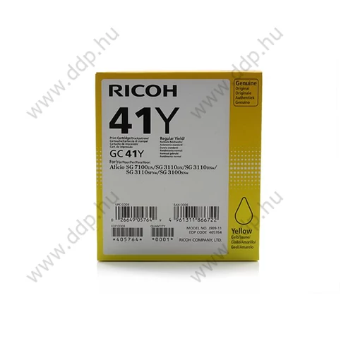Ricoh gélpatron GC41Y sárga 2200 oldal 405764
