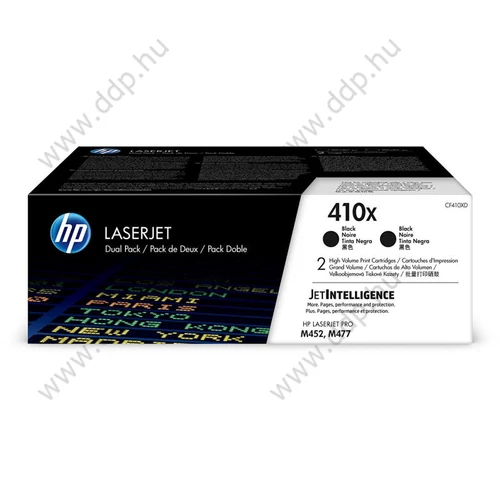HP lézertoner CF410XD No.410X fekete 2x6500 oldal
