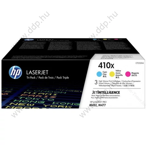 HP lézertoner CF252XM No.410X szett (CYAN, MAGENTA, YELLOW) 5000 oldal