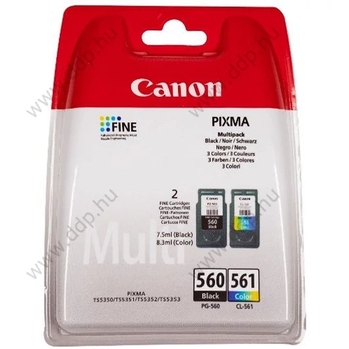 Canon tintapatron PG-560+CL-561 szett (fekete+színes) 180 oldal