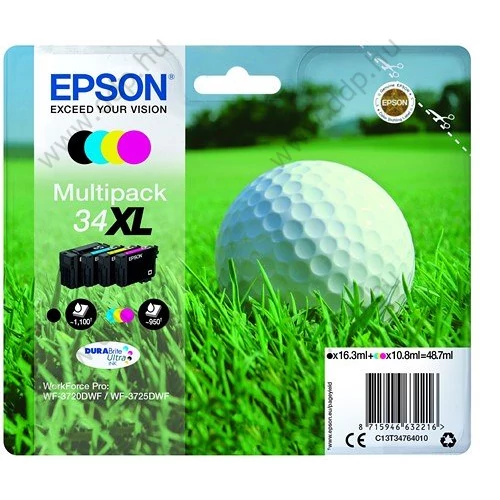 Epson tintapatron T3476 szett (fekete/kék/bíbor/sárga)