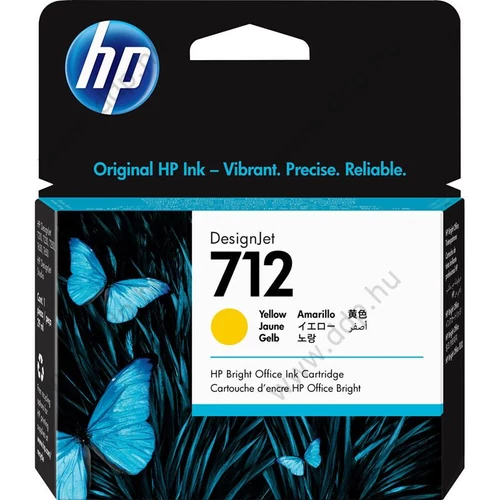 HP tintapatron 3ED69A No.712 sárga 29ml