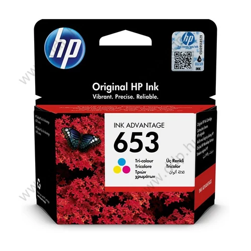 HP tintapatron 3YM74AE No.653 színes (kék/bíbor/sárga) 200 oldal