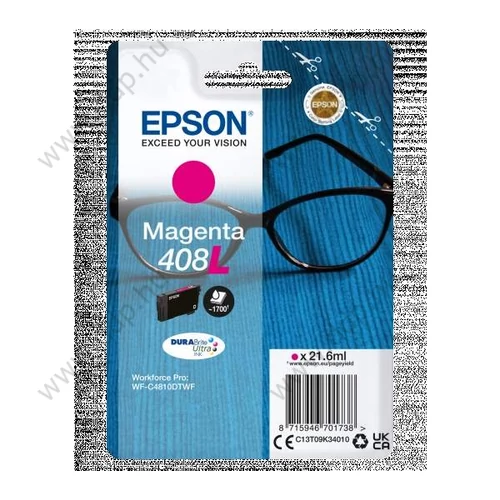 Epson tintapatron T09K3 No.408L bíbor 21,6ml 1700 oldal