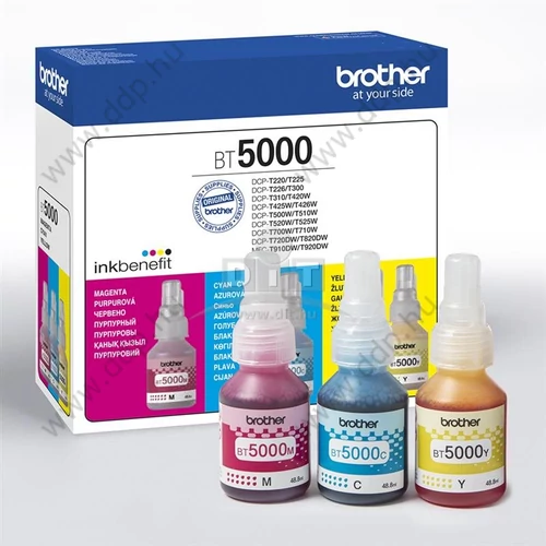 Brother tintapatron BT5000CL-CMY szett (kék/bíbor/sárga) 5000 oldal