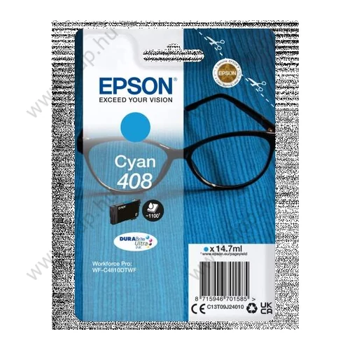 Epson tintapatron T09J2 No.408 kék 14,7ml, 1100 oldal